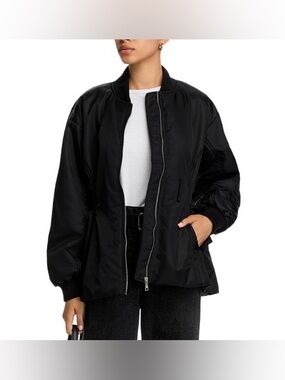 Steve Madden Black Oversized Bomber Jacket